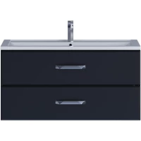 Тумба с раковиной Uperwood Foster 291020538 100 см, подвесная, черный матовый