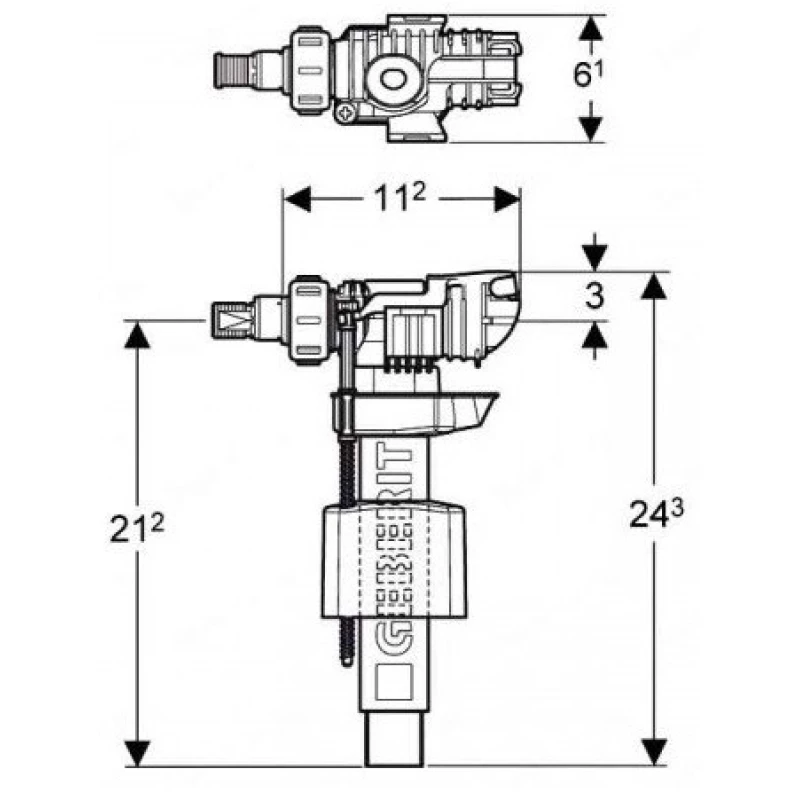 Впускной клапан подвод воды сбоку Geberit Unifill 240.705.00.1