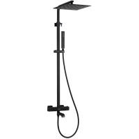 Душевая система Berges Kalisto 3S 075024 250 мм, с термостатом, черный матовый