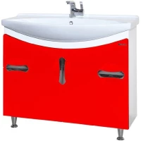 Тумба красный глянец/белый глянец 101 см Bellezza Лагуна 4632118110034