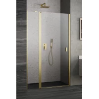 Душевая дверь Radaway Nes Brushed Gold DWJ II 100 Left 10036100-99-01L 100 см L, профиль золотой матовый, стекло прозрачное
