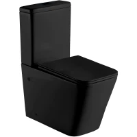 Унитаз-компакт WeltWasser Gelbach 001 XL MT-BL безободковый, с сиденьем микролифт, черный матовый