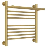 Полотенцесушитель водяной 500x500 золотой матовый Сунержа Богема с полкой+ 032-0223-5050