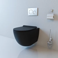 Унитаз подвесной beWash Lusso BKWHR104550 безободковый, с сиденьем микролифт, черный матовый