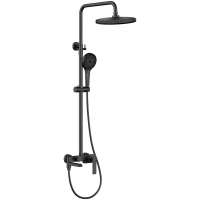 Душевая система Vincea VSFS-413MB 250 мм, со смесителем, черный матовый