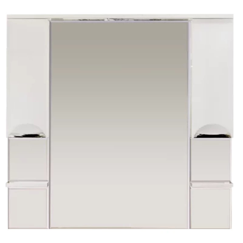Зеркальный шкаф Misty София П-Соф02120-011Св 119x116 см, с подсветкой, выключателем, белый глянец