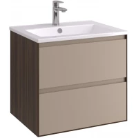 Тумба под раковину Акватон Люмин 1A293901A5OK0 58,8 см, подвесная, орех франклин/капучино матовый