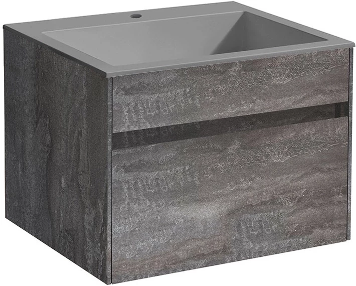 

Тумба с раковиной серый камень 60 см Vincea Chiara VMC-2C600GS + VCB-13600G