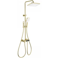 Душевая система Wonzon & Woghand Muse Corno WW-B3112-BG 300x200 мм, с термостатом, золотой матовый
