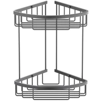 Полка для ванной Timo Saona 13082/18 21,6x21,6 см, угловая, двойная, вороненая сталь
