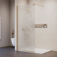 Душевая перегородка RGW WA-55Gb Walk-in 33105508-236 80 см, профиль золотой матовый, стекло лед