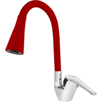 Смеситель для кухни Viko V-3554 с гибким изливом, хром/красный