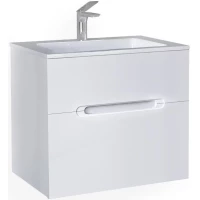 Тумба с раковиной белый 62 см Jorno Modul Mol.01.62/P/W + Mol.08.65/W