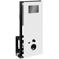 Инсталляция для унитаза WasserKRAFT Glan 66 66TLT.010.ME.WH.PB03 с кнопкой смыва, черный глянец