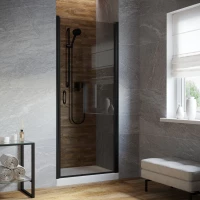 Душевая дверь Vegas Glass EP LUX 95 02M 07 R 95 см R, профиль черный матовый, стекло графитовое