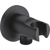 Подключение для душевого шланга с держателем Grocenberg GB102BL черный матовый