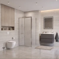 Душевой уголок BelBagno Uno UNO-195-AH-1-100/80-P-Cr 100x80 см, профиль хром, стекло текстурное