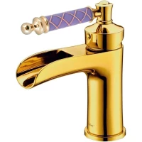 Смеситель для раковины Boheme Vogue Murano 211-MR-V золотой/фиолетовый