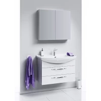 Комплект мебели белый глянец 87 см Aqwella Allegro Agr.01.08/2 + 4620008197357 + MC.04.08