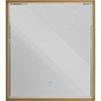 Зеркало Cezares Interni CZR-SPC-INT-1000-900-LED-TCH-WARM-BORO 100x90 см, с LED-подсветкой, сенсорным выключателем, антизапотеванием, золотой матовый