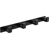 Планка с крючками Grocenberg AC0014BL для ванны, черный матовый