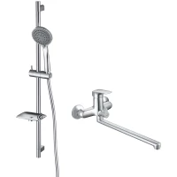 Смеситель для ванны Aquatek Вега AQ1033CR универсальный, с душевым гарнитуром, хром