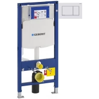 Инсталляция для унитаза Geberit Duofix Sigma 30 111.300.00.5 + 111.815.00.1 + 115.883.JT.1 с кнопкой смыва, белый матовый/хром/белый матовый