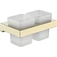 Стакан для зубных щеток Grocenberg AC0022GO двойной, настенный, золотой