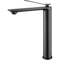 Смеситель для раковины Vincea Verse VBF-2VE2GM без донного клапана, вороненая сталь