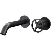 Смеситель для раковины Remer Chrono CH15PLCFP встраиваемый, без донного клапана, черный хром матовый