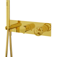 Смеситель для ванны Remer Chrono CH97D2DO встраиваемый, с душевым гарнитуром, золотой