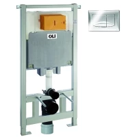 Инсталляция для унитаза OLI 80 River 300572mRI00 с кнопкой смыва, хром