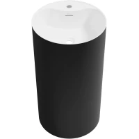 Раковина Wellsee Chalice Perfection 230616000 45x45 см, напольная, черный матовый/белый