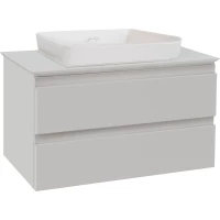 Тумба под раковину Jacob Delafon Madeleine EB2083-J55 83 см, подвесная, со столешницей, подсветкой, светло-серый матовый