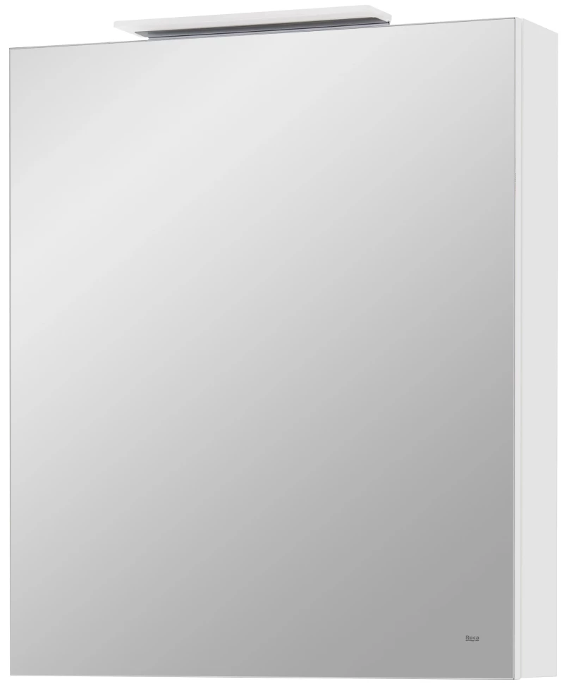 Зеркальный шкаф 60x70 см белый матовый L Roca Oleta A857645501 зеркальный шкаф 60x70 см белый глянец r roca oleta a857646806