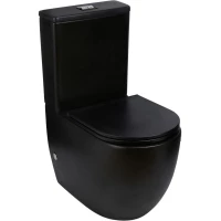 Унитаз-компакт WeltWasser Merzbach 011 MT-BL 10000013291 безободковый, торнадо, с сиденьем микролифт, черный матовый