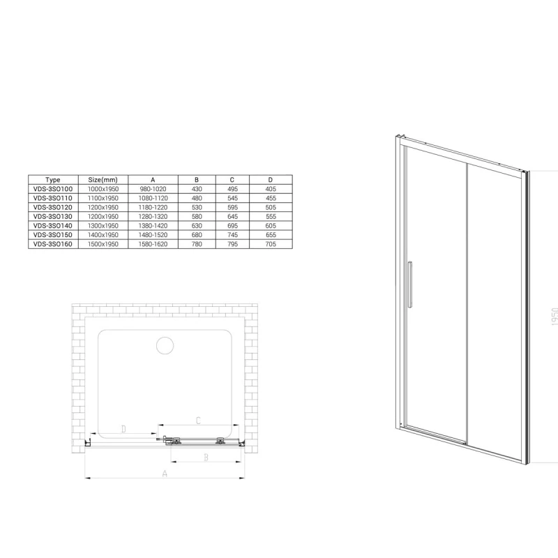Душевая дверь 100 см Vincea Soft VDS-3SO100CL прозрачное