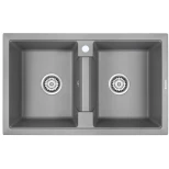 Изображение товара кухонная мойка paulmark tandem серый металлик pm238150-grm