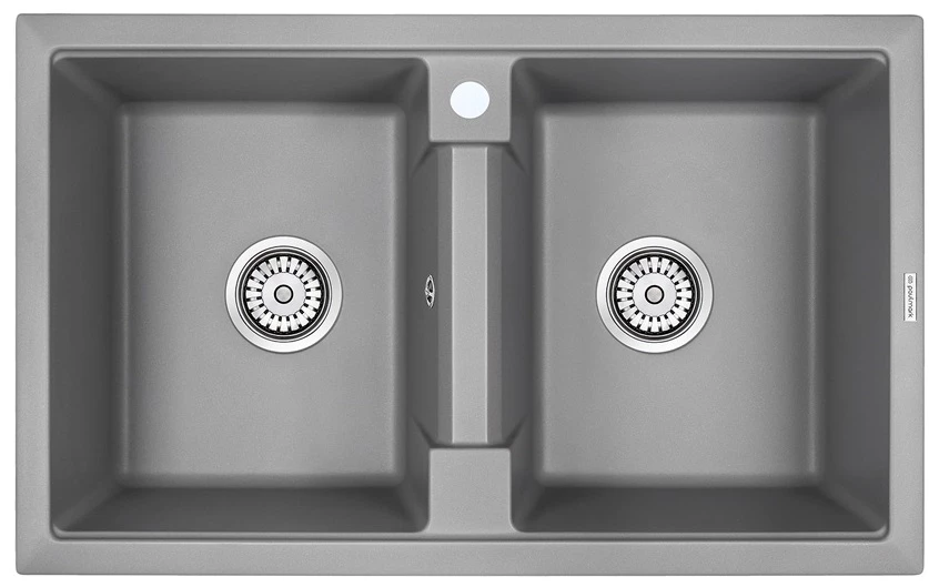 Кухонная мойка Paulmark Tandem серый металлик PM238150-GRM кухонная мойка paulmark zwilling 81х50 металлик pm238150 blm