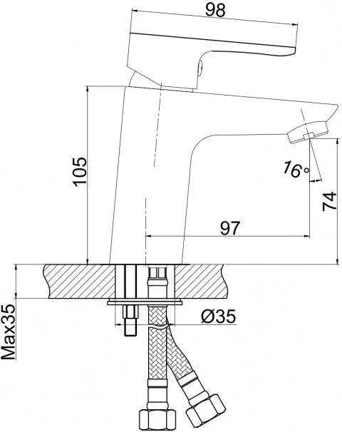 Смеситель для раковины с донным клапаном Cersanit Cersania A63030 - фото 7