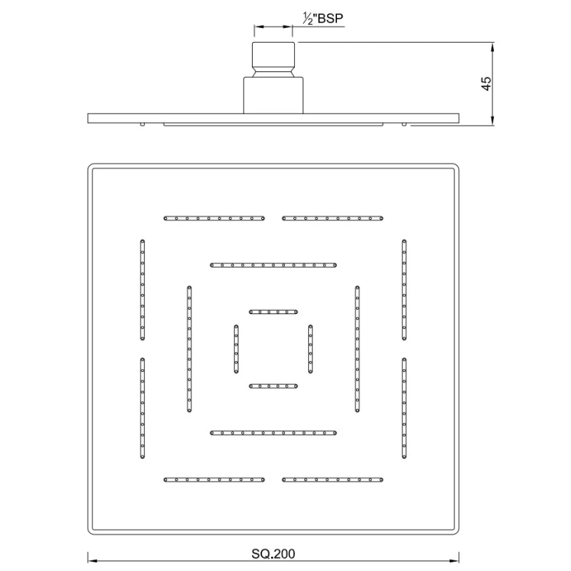 Верхний душ 200 мм Jaquar Maze OHS-CHR-1619