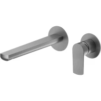 Смеситель для раковины Newform Haka 72030E.59.064 встраиваемый, без донного клапана, оружейная сталь матовый