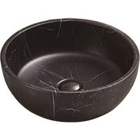 Раковина-чаша CeramaLux C1111 41x41 см, накладная, черный мрамор