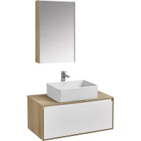 Комплект мебели дуб эльвезия/белый глянец 89 см Акватон Либерти 1A279901LYC70 + 1A279703LYC70 + 732700B000 + 1A279302LYC70