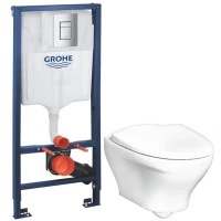Комплект подвесной унитаз Gustavsberg Estetic GB1183300R1030 + система инсталляции Grohe 38772001