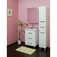 Комплект мебели белый глянец 60,5 см Sanflor Анкона C0000002004 + 4640021060773 + C0000002056