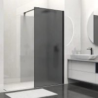 Душевая перегородка Vincea Walk-In VSW-1HS100GFB 100 см, профиль черный матовый, стекло тонированное матовое