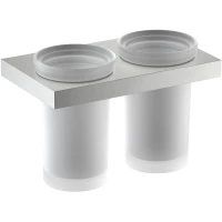 Стакан для зубных щеток Timo Petruma 15234/13 двойной, настенный, никель матовый