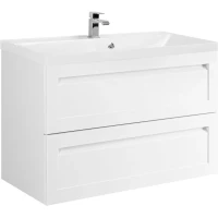 Тумба под раковину Art&Max Platino AM-Platino-900-2C-SO-BL 89,8 см, подвесная, белый глянец