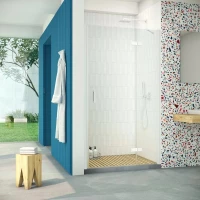 Душевая дверь Vegas Glass AFP Retta 100 01 crystalvision R 100 см R, профиль белый, стекло прозрачное